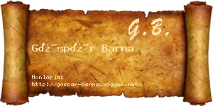 Gáspár Barna névjegykártya