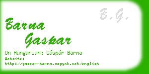 barna gaspar business card
