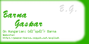 barna gaspar business card